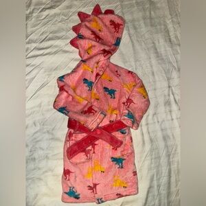Girls 3T Hooded Dinosaur Robe